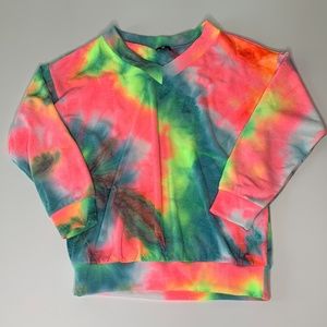 Women Bright Tie Dye Long Sleeve Sweater Top
